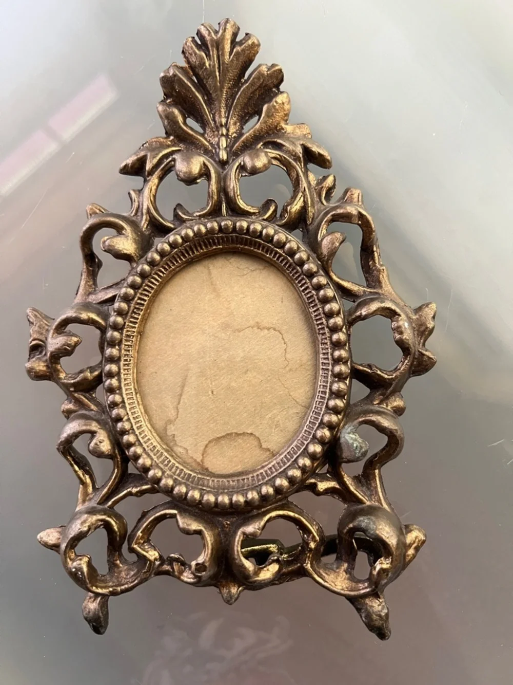 🖼️Ornate Metal Victorian Picture Frame #7249 Heavy Metal Scrollwork Kickstand